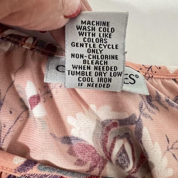 Catherines Tunic Top Size 4X Floral Blouse Flutter 3/4 Sleeves Lace Trim Peasant - Picture 10 of 12